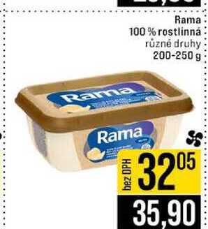 Rama 100% rostlinná různé druhy 200-250 g v akci