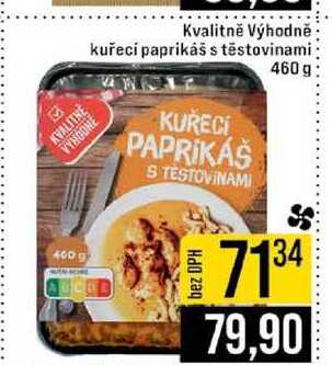 Kvalitně Výhodně kuřecí paprikáš s těstovinami 460 g 