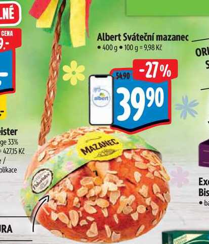   Albert Sváteční mazanec  400 g 