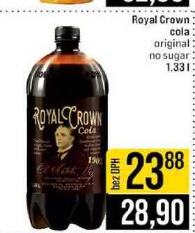 Royal Crown cola original no sugar 1.33l