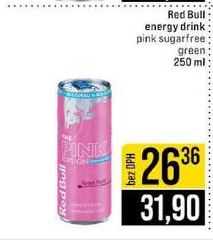 Red Bull energy drink pink sugarfree green 250 ml 