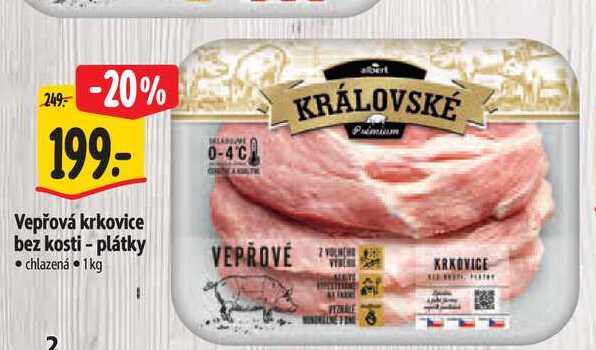   Vepřová krkovice bez kosti - plátky 1 kg