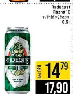 Radegast Rázná 10 světlé výčepní 0,5l