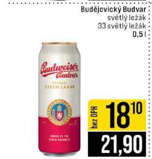 Budějovický Budvar světlý ležák 33 světlý ležák 0,5l