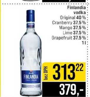Finlandia vodka Original 40% Cranberry 37,5% Mango 37,5% Lime 37,5% Grapefruit 37.5% 1l