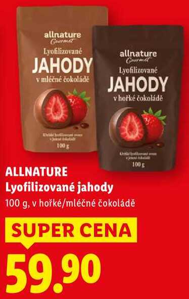 ALLNATURE Lyofilizované jahody, 100 g