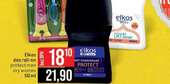 Elkos deo roll-on protect men dry women 50 ml 