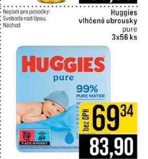 Huggies vlhčené ubrousky pure 3x56 ks