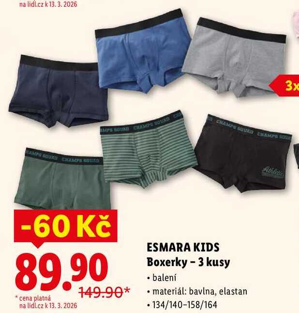 ESMARA KIDS Boxerky - 3 kusy 