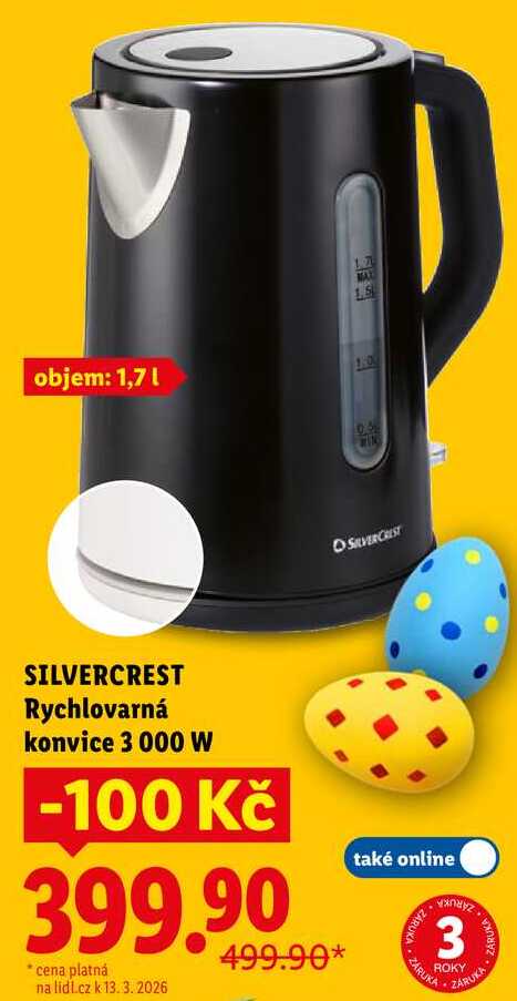 SILVERCREST Rychlovarná konvice 3 000 W