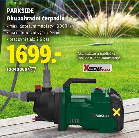 PARKSIDE Aku zahradní čerpadlo