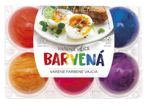 Vejce vařená barvená, 6 KS