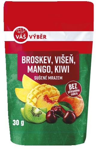 VÁŠ VÝBĚR Broskev, višeň, mango, kiwi sušené mrazem, 30 g