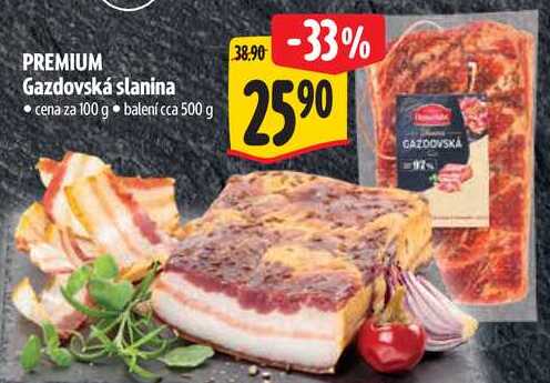 PREMIUM Gazdovská slanina, cena za 100 g