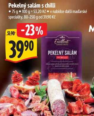 Pekelný salám s chilli, 75 g