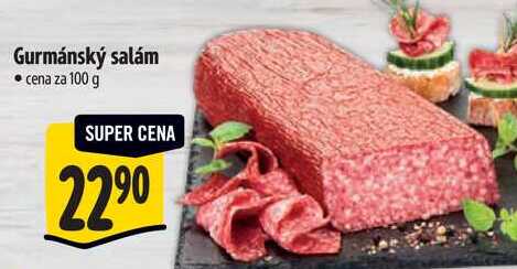 Gurmánský salám, cena za 100 g 
