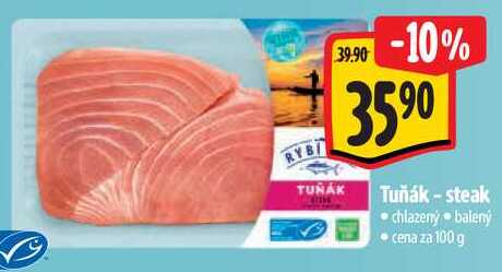 Tuňák - steak, cena za 100 g 