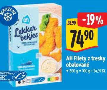 AH Filety z tresky obalované, 300 g