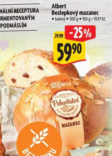 Albert Bezlepkový mazanec, 300 g