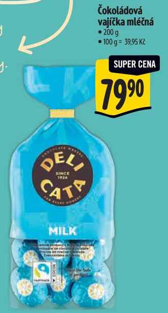 Čokoládová vajíčka mléčná, 200 g