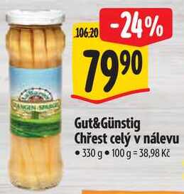 Gut&Günstig Chřest celý v nálevu, 330 g