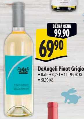 DeAngeli Pinot Grigio, 0,75 l