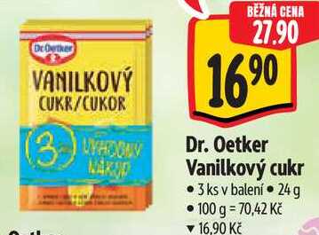Dr. Oetker Vanilkový cukr, 3 ks  v akci