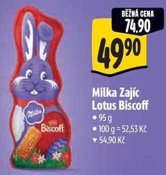 Milka Zajíc Lotus Biscoff, 95 g 