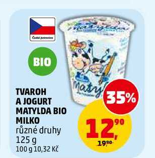 TVAROH A JOGURT MATYLDA BIO MILKO, 125 g