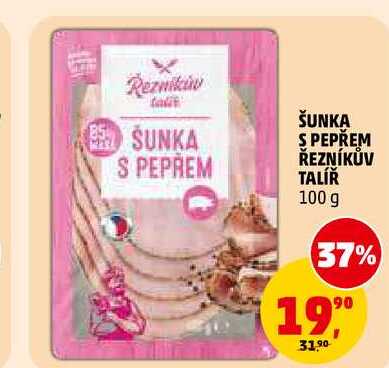 ŠUNKA S PEPŘEM ŘEZNÍKŮV TALÍŘ, 100 g 