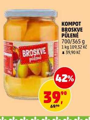 KOMPOT BROSKVE PŮLENÉ, 700 g