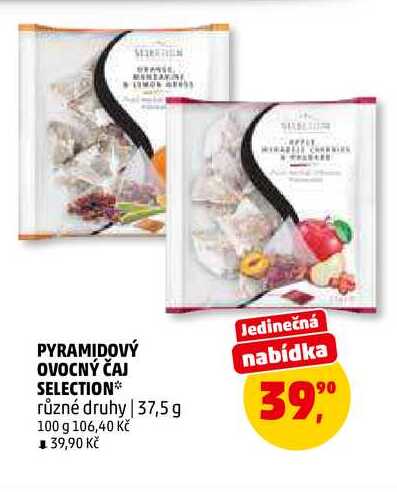 PYRAMIDOVÝ OVOCNÝ ČAJ SELECTION, 37,5 g 