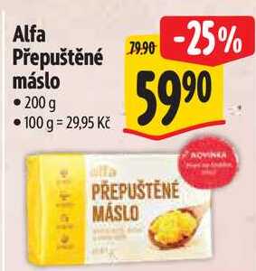 Alfa Přepuštěné máslo, 200 g 