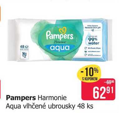 Pampers Harmonie Aqua vlhčené ubrousky 48 ks 