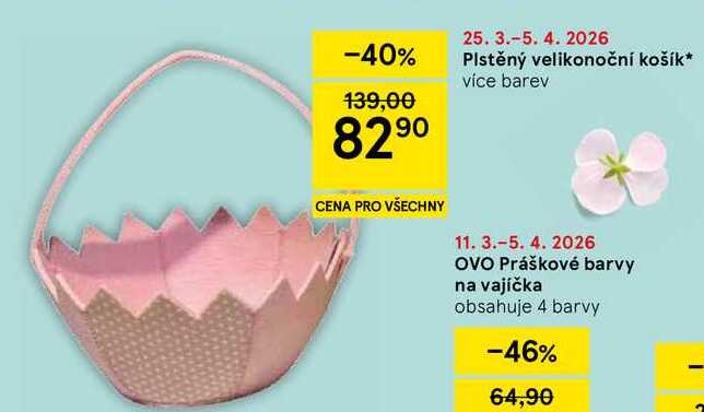 Plstěný velikonoční košík, více barev 