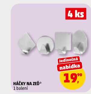 HÁČKY NA ZEĎ, 4 ks