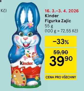 Kinder Figurka Zajíc, 55 g 