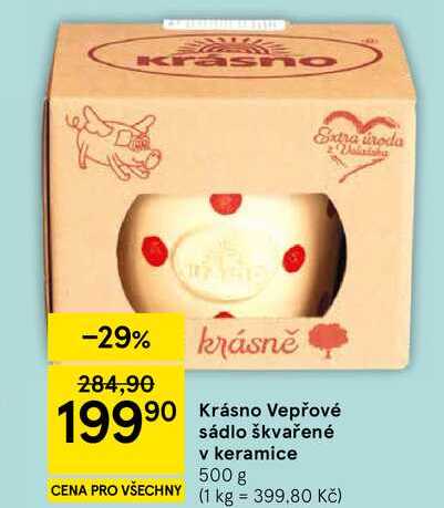 Krásno Vepřové sádlo škvařené v keramice, 500 g  