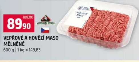 VEPŘOVÉ A HOVĚZÍ MASO MĚLNĚNÉ 600 g