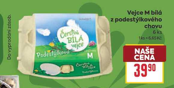 Vejce M bílá z podestýlkového chovu 6 ks 