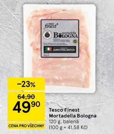 Tesco Finest Mortadella Bologna, 120 g, balená  