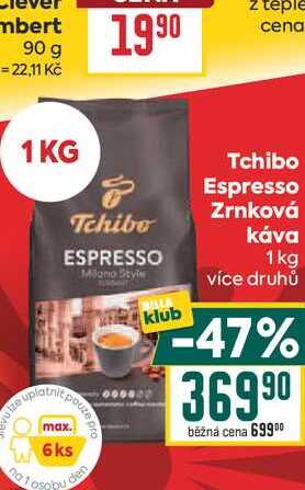 Tchibo Espresso Zrnková káva 1 kg 
