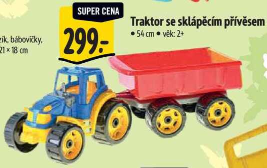 Traktor se sklápěcím přívěsem 