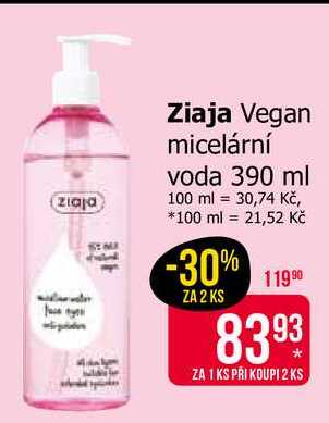 Ziaja Vegan micelární voda 390 ml