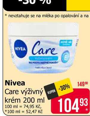 Nivea Care výživný krém 200 ml 