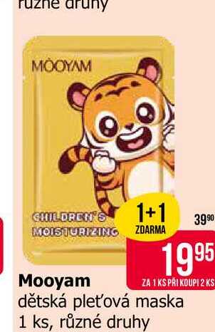 Mooyam dětská pleťová maska 1 ks, různé druhy 