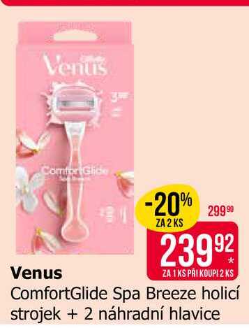 Venus ComfortGlide Spa Breeze holicí strojek + 2 náhradní hlavice 
