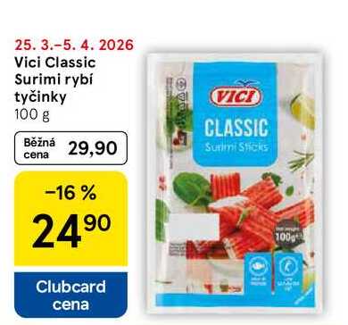 Vici Classic Surimi rybí tyčinky, 100 g