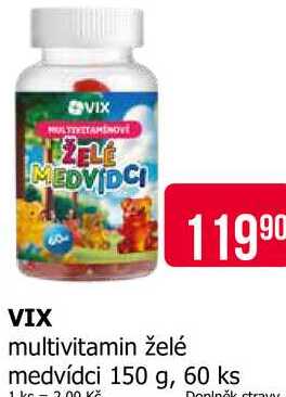 VIX multivitamin želé medvídci 150 g, 60 ks