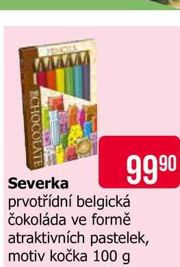 Severka prvotřídní belgická čokoláda ve formě atraktivních pastelek, motiv kočka 100 g